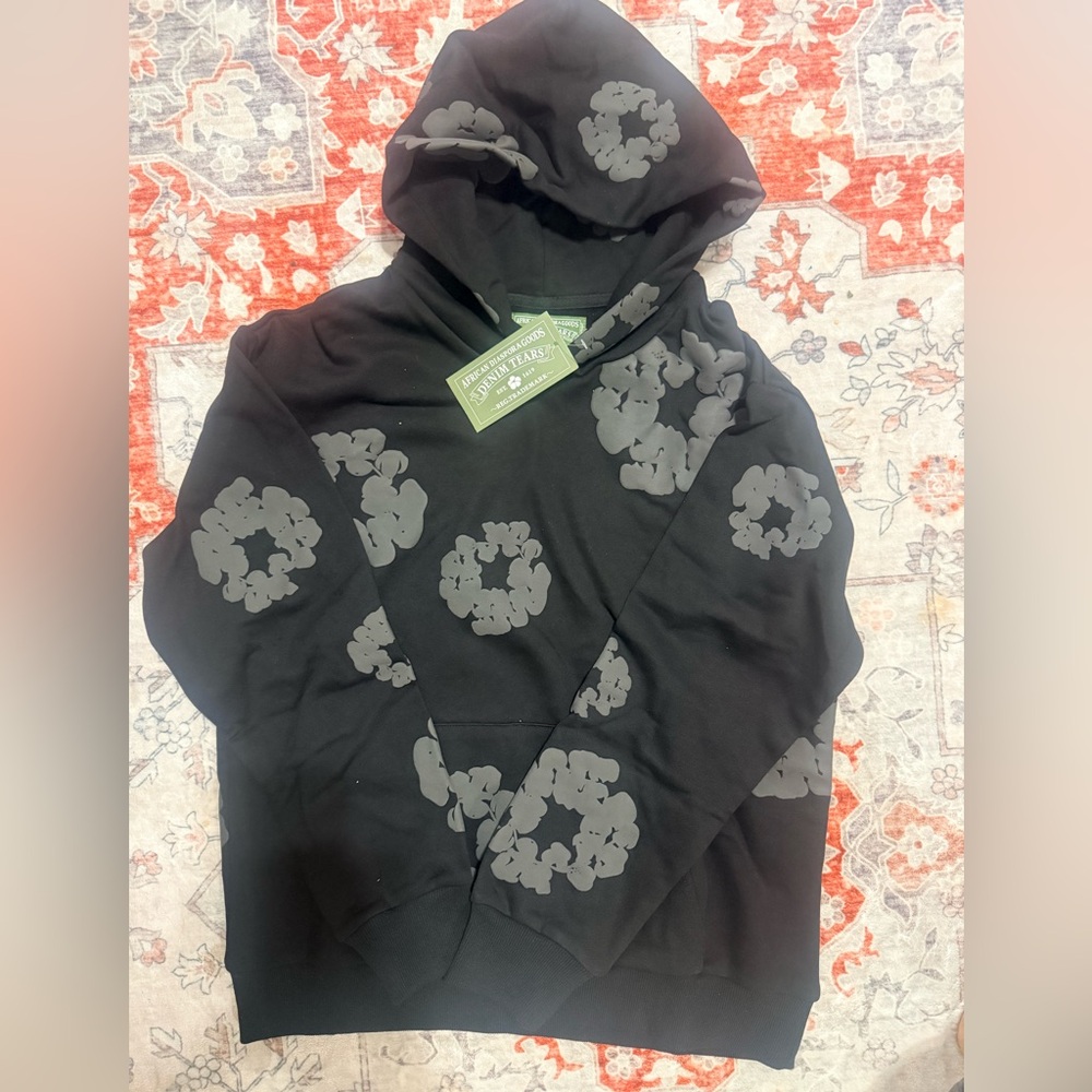 Denim tears black cotton hoodie  womens Small NWT